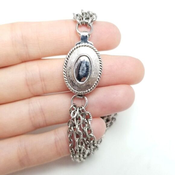 Vintage Avon Multi Strand Chain Bracelet, Silver Tone, Retro Estate - Picture 1 of 8